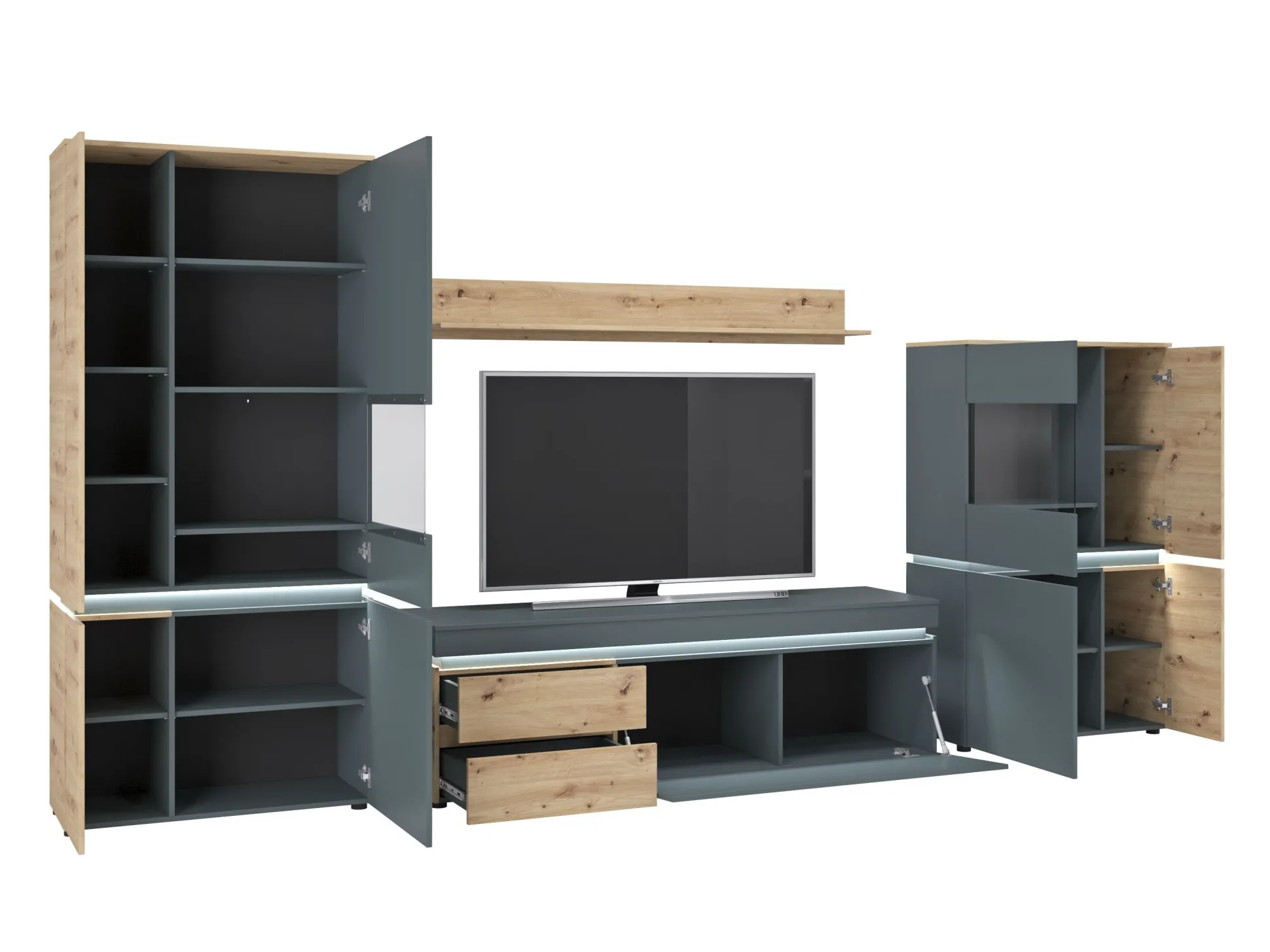 Stuemøbelsæt Ontario 176 (Artisan eg + Grå)