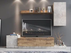 Stuemøbelsæt Ontario 158 (Lys grå + Kastanje)