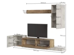 Stuemøbelsæt Ontario 158 (Lys grå + Kastanje)