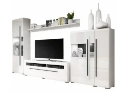 Stuemøbelsæt Ophsalu 111 (Hvid + Glansfuld hvid)