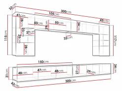 Stuemøbelsæt Remus I (Hvid + Glansfuld hvid)