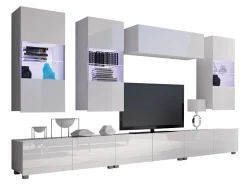 Stuemøbelsæt Remus XI (Hvid + Glansfuld hvid)