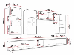 Stuemøbelsæt Remus XI (Hvid + Glansfuld hvid)