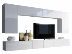 Stuemøbelsæt Remus XIII (Hvid + Glansfuld hvid)