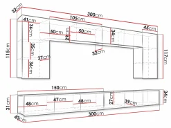 Stuemøbelsæt Remus XIII (Hvid + Glansfuld hvid)
