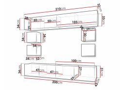 Stuemøbelsæt Remus XVI (Sort + Blank sort)