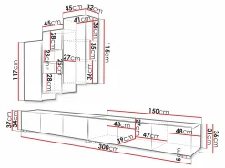 Stuemøbelsæt Remus XVII (Sort + Blank sort)
