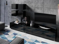 Stuemøbelsæt Remus XVIII (Sort + Blank sort)