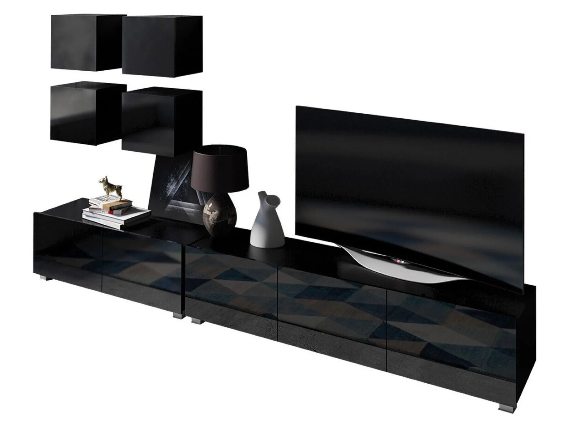 Stuemøbelsæt Remus XVIII (Sort + Blank sort)