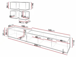 Stuemøbelsæt Remus XVIII (Sort + Blank sort)