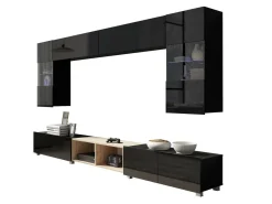 Stuemøbelsæt Remus XXIV (Sort + Blank sort + Artisan eg)