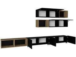 Stuemøbelsæt Remus XXV (Sort + Blank sort + Artisan eg)