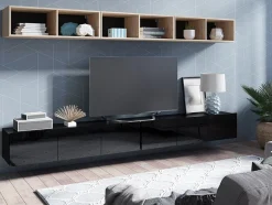 Stuemøbelsæt Remus XXXIII (Sort + Blank sort + Artisan eg)