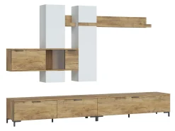 Stuemøbelsæt Salnola 105 (Hvid + Kastanje)