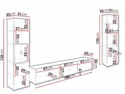 Stuemøbelsæt Sarasota 193 (Hvid + Wotan eg)