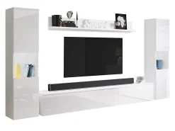 Stuemøbelsæt Sarasota 131 (Hvid + Glansfuld hvid)