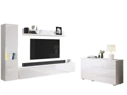 Stuemøbelsæt Sarasota 132 (Hvid + Glansfuld hvid)