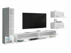 Stuemøbelsæt Sarasota 124 (Hvid + Glansfuld hvid)