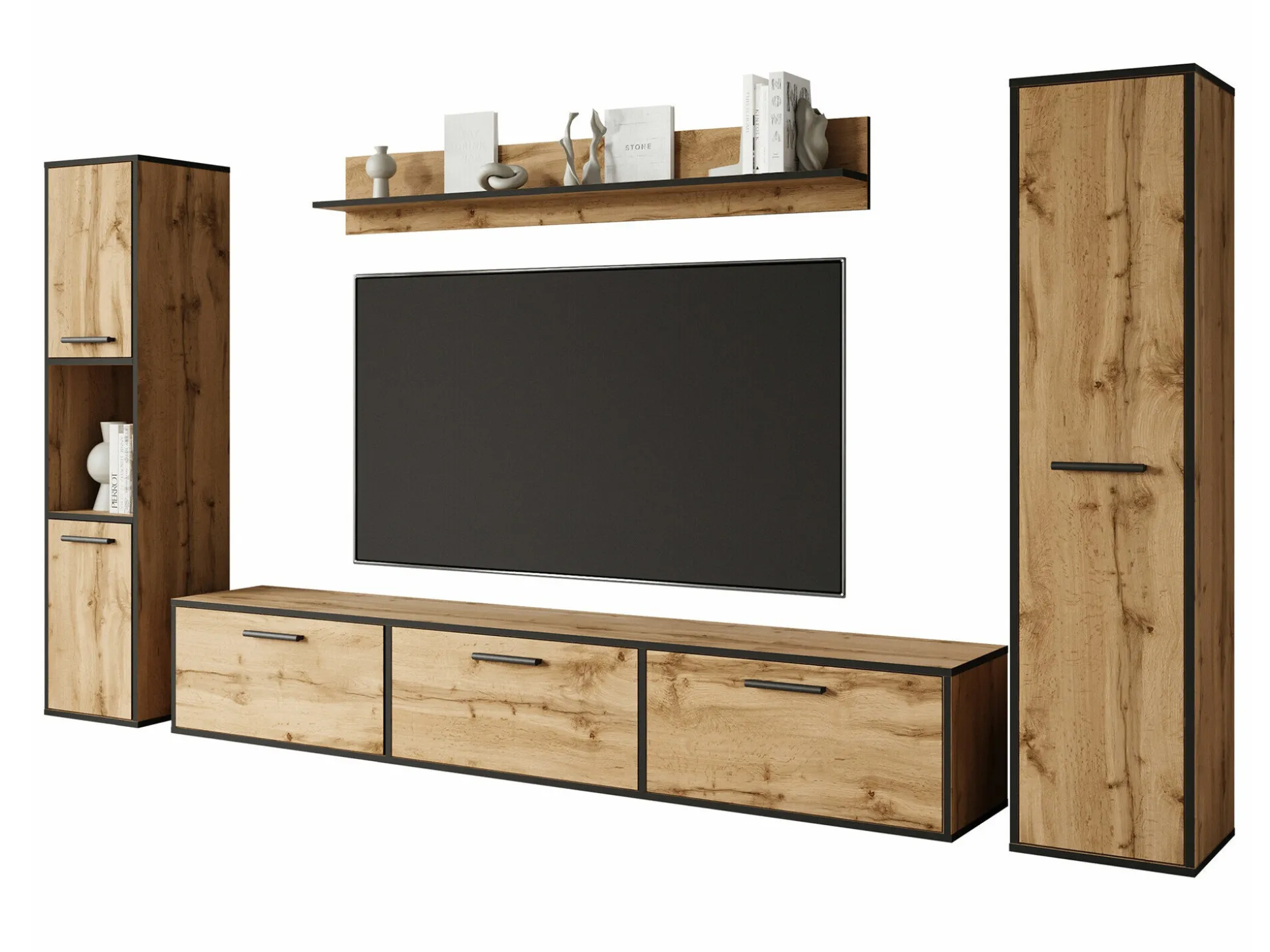 Stuemøbelsæt Sarasota 175 (Sort + Wotan eg)