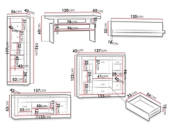 Stuemøbelsæt Serfeno 122 (Mørk aske)