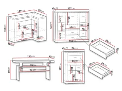 Stuemøbelsæt Serfeno 121 (Mørk aske)