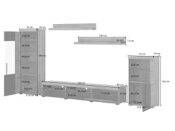 Stuemøbelsæt Sorciro 103 (Sort + Wotan eg)