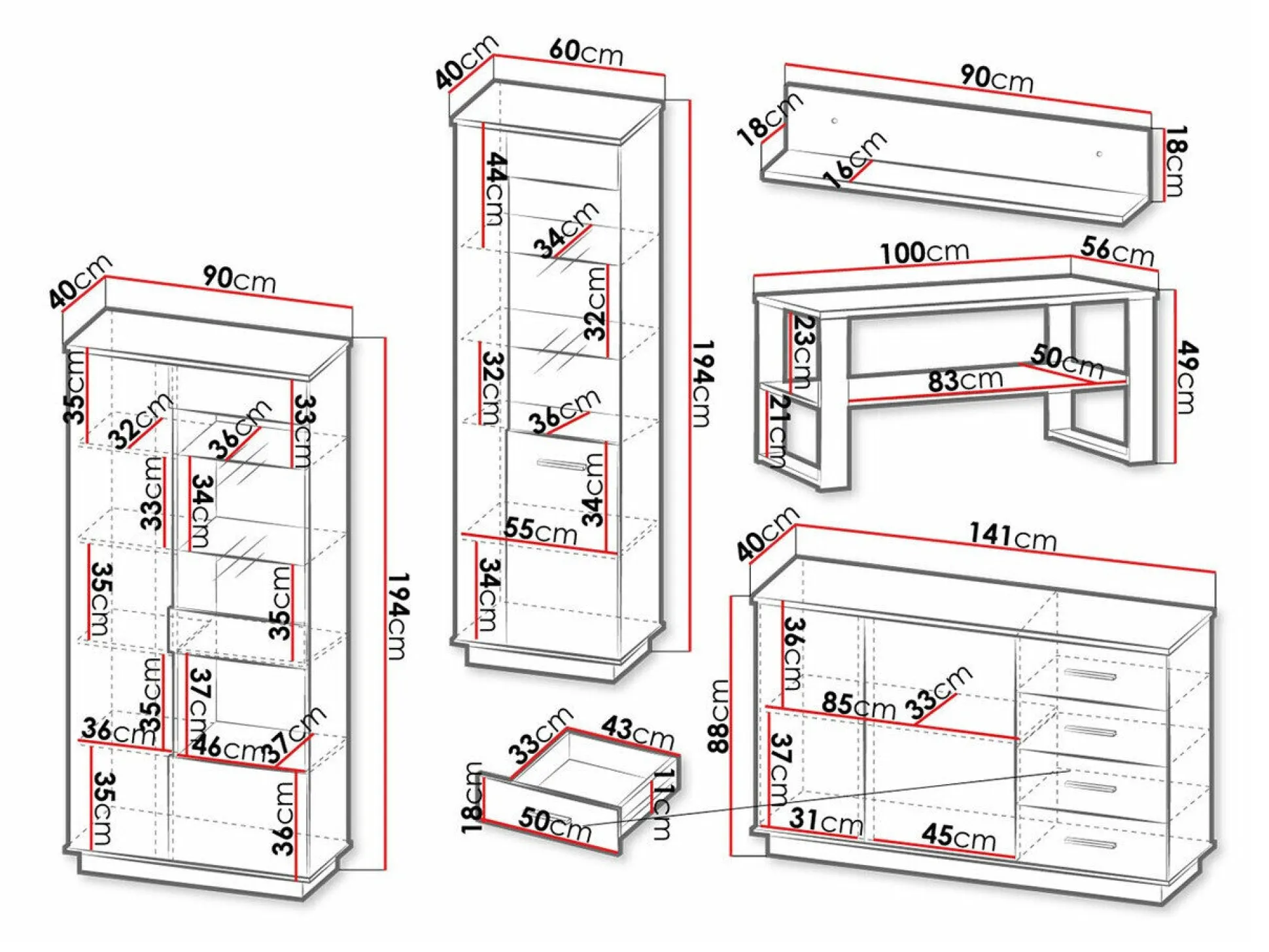 Stuemøbelsæt Tenodeu 117