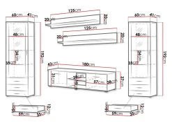 Stuemøbelsæt Tornola 109 (Hvid + Glansfuld hvid)