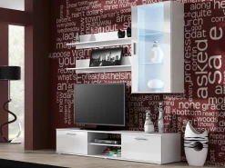 Stuemøbelsæt Tornola 113 (Hvid + Glansfuld hvid)