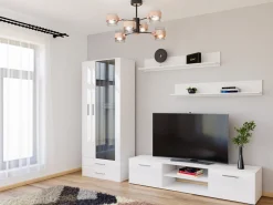 Stuemøbelsæt Tornola 115 (Hvid + Glansfuld hvid)