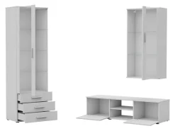 Stuemøbelsæt Tornola 114 (Hvid + Glansfuld hvid)