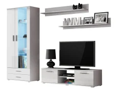 Stuemøbelsæt Tornola 117 (Hvid + Glansfuld hvid)