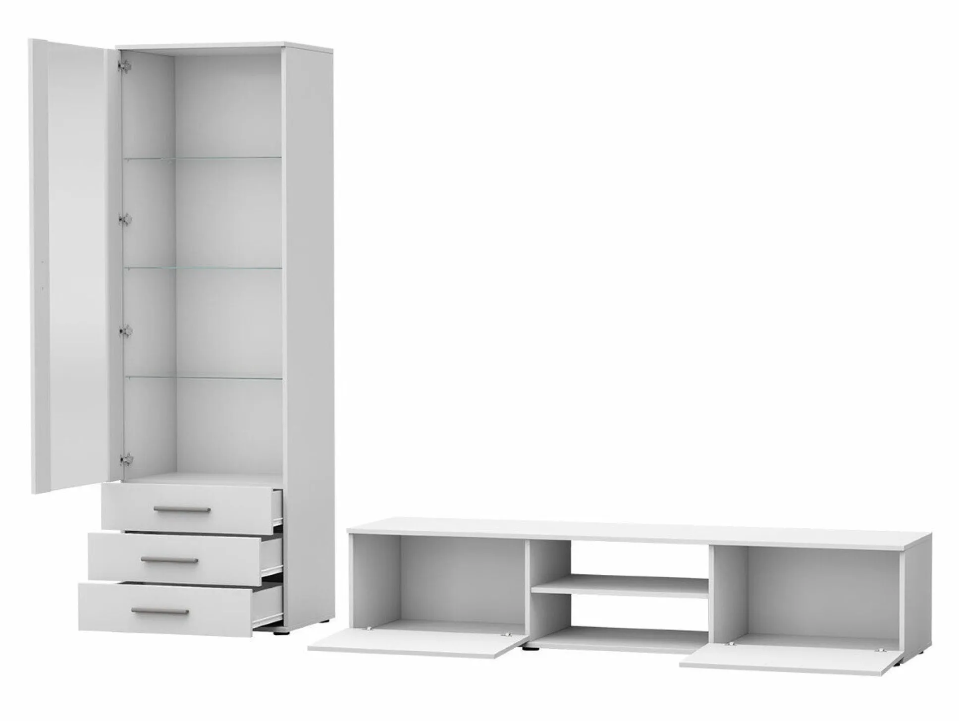 Stuemøbelsæt Tornola 107 (Hvid + Glansfuld hvid)