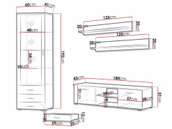Stuemøbelsæt Tornola 107 (Hvid + Glansfuld hvid)