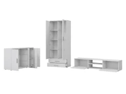 Stuemøbelsæt Tornola 116 (Hvid + Glansfuld hvid)