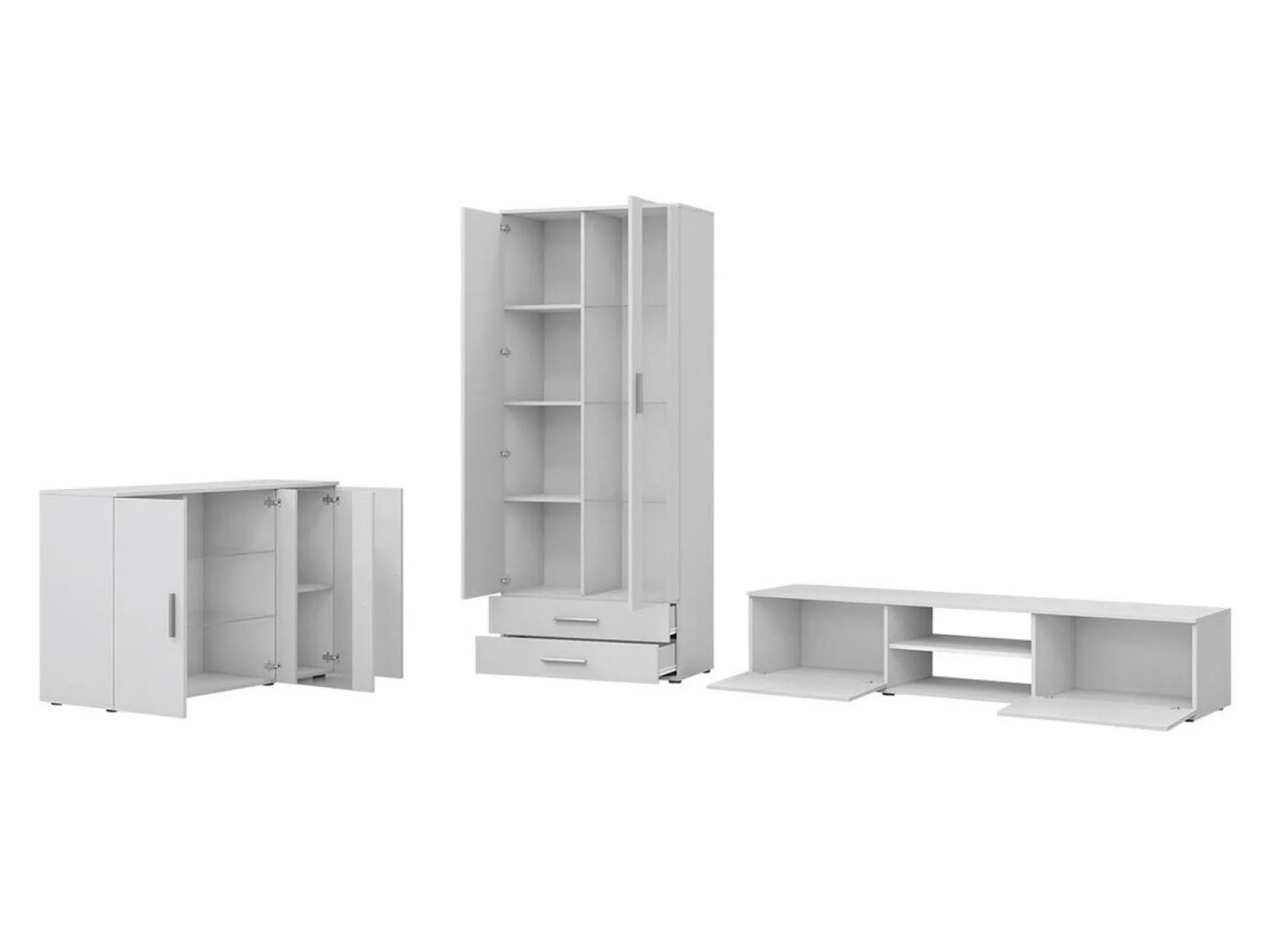 Stuemøbelsæt Tornola 116 (Hvid + Glansfuld hvid)