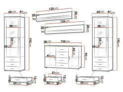 Stuemøbelsæt Tornola 112 (Hvid + Glansfuld hvid)