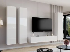 Stuemøbelsæt Vilrin (Hvid + Glansfuld hvid)