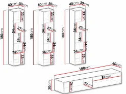 Stuemøbelsæt Vilrin (Hvid + Glansfuld hvid)