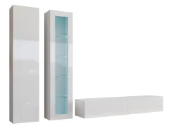 Stuemøbelsæt Vilrin I (Hvid + Glansfuld hvid)