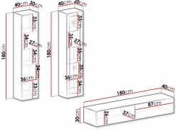 Stuemøbelsæt Vilrin I (Hvid + Glansfuld hvid)