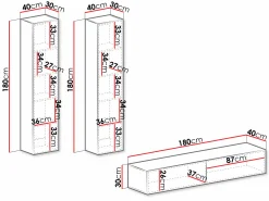 Stuemøbelsæt Vilrin II (Hvid + Glansfuld hvid)