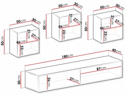 Stuemøbelsæt Vilrin IV (Hvid + Glansfuld hvid)