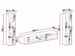 Stuemøbelsæt Vilrin V (Hvid + Glansfuld hvid)