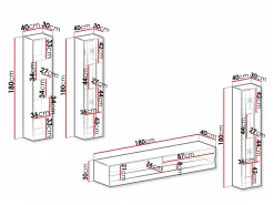 Stuemøbelsæt Vilrin VII (Hvid + Glansfuld hvid)
