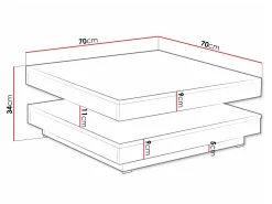 Transformer sofabord Comfivo Pisces (Wotan eg + Hvid)