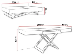Transformer sofabord Oswego 172 (Kashmir)