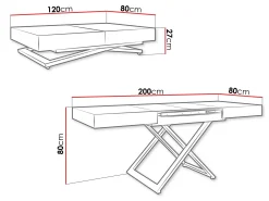 Transformer sofabord Oswego 171 (Valnød)