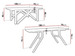 Transformer sofabord Oswego 151 (Hvid + Sort)