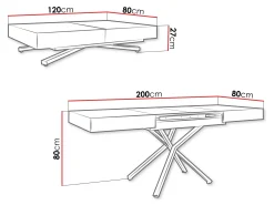 Transformer sofabord Oswego 177 (Egetræ)